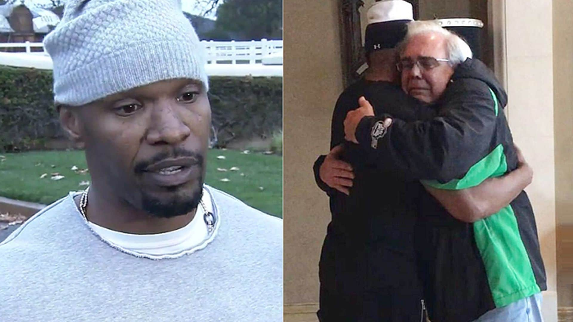 ¿Por qué este hombre llora desconsolado al abrazar al actor Jamie Foxx?