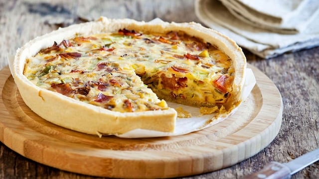 receta quiche bacon guisantes