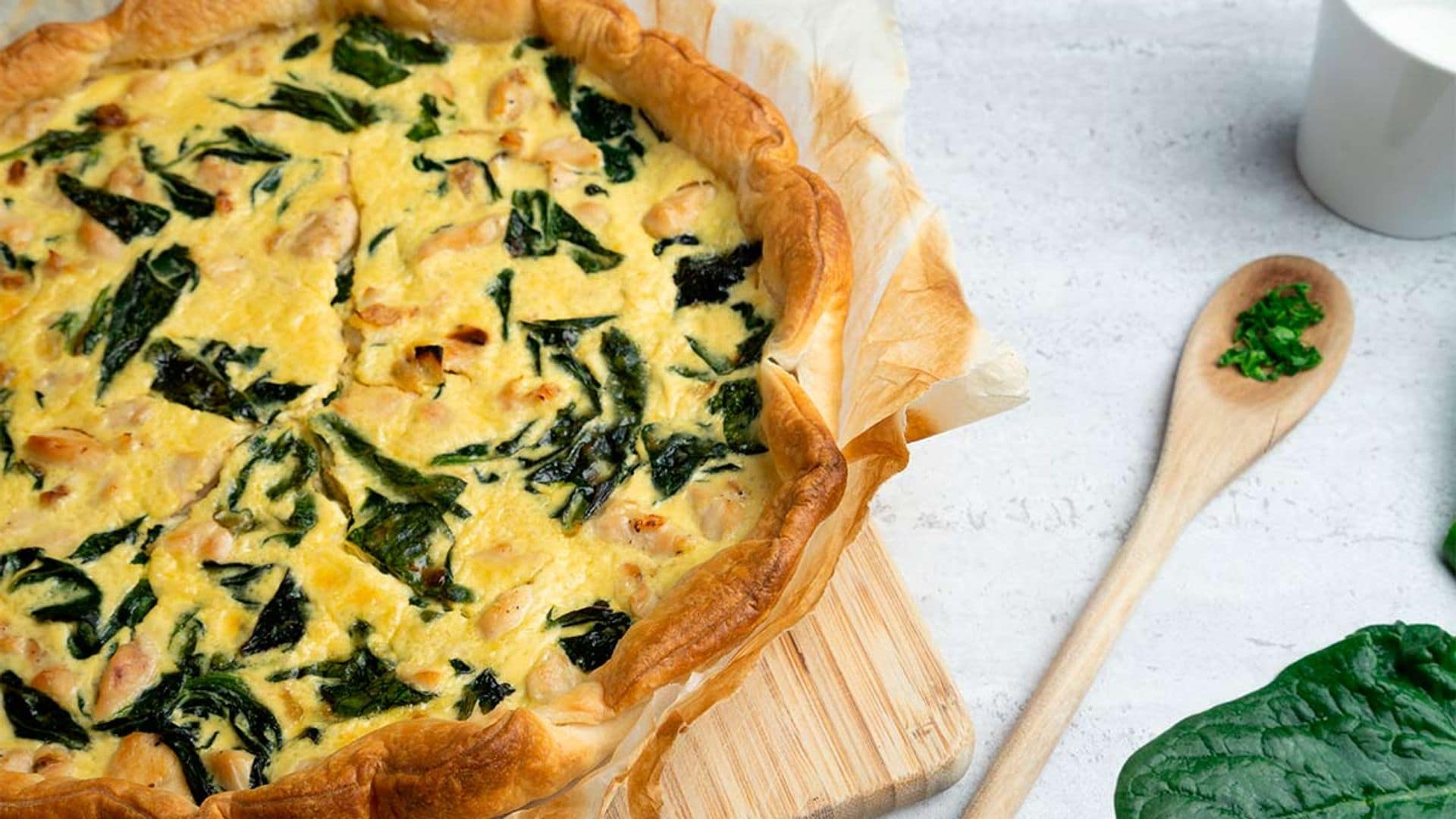 Quiche de acelgas y pollo