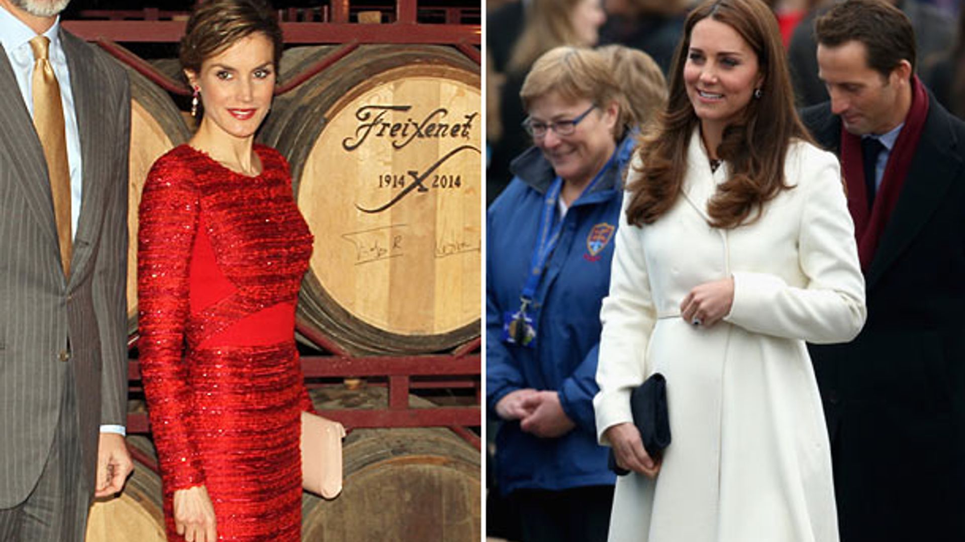 El rojo pasión de doña Letizia y el blanco radiante de la Duquesa de Cambridge