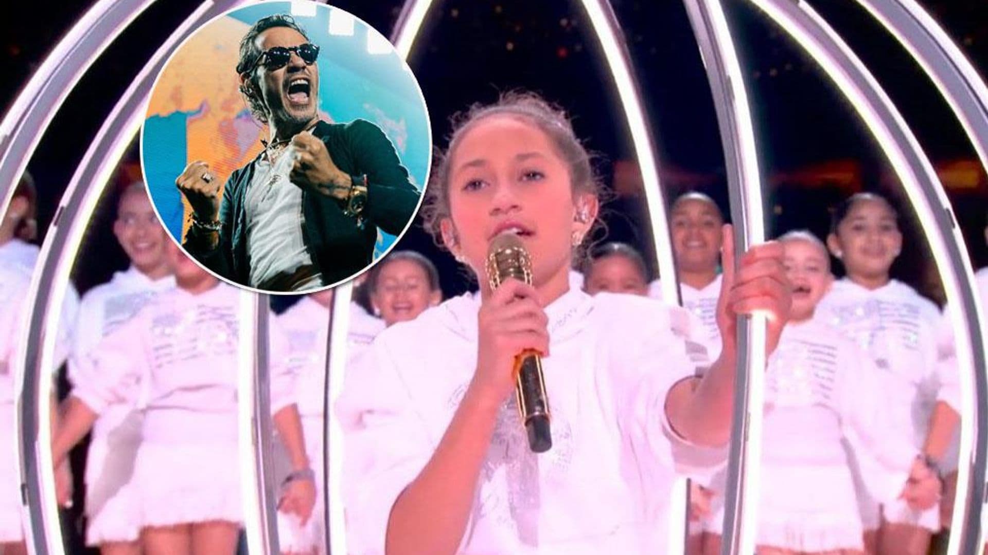 ¡Papá orgulloso!Marc Anthony emocionado por la actuación de su hija en el Super Bowl