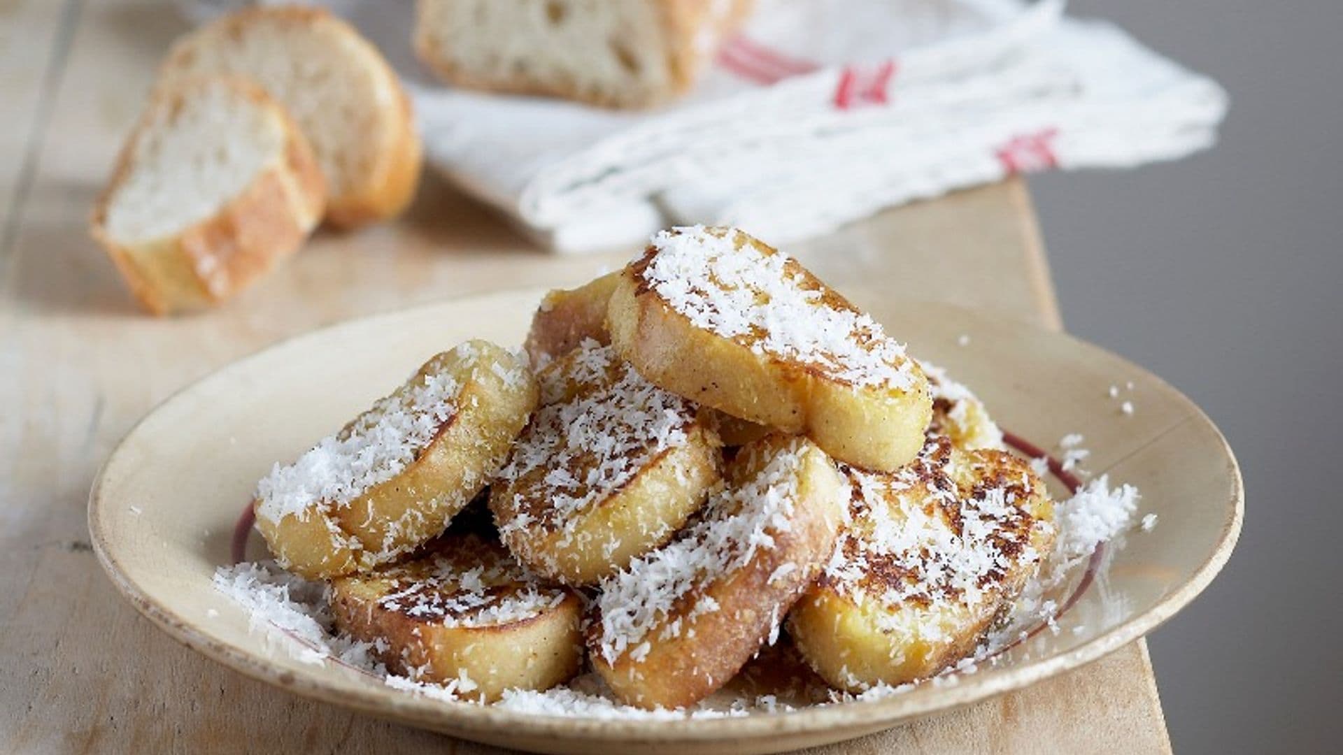 Torrijas de coco especiadas