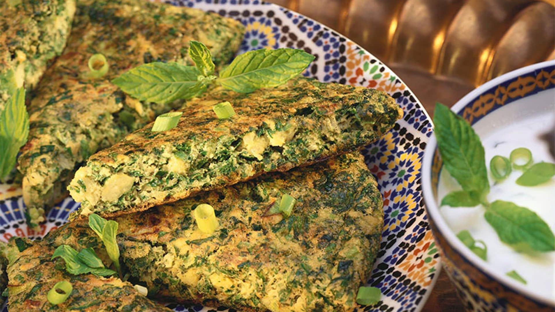 Tortilla de verduras a la hierbabuena