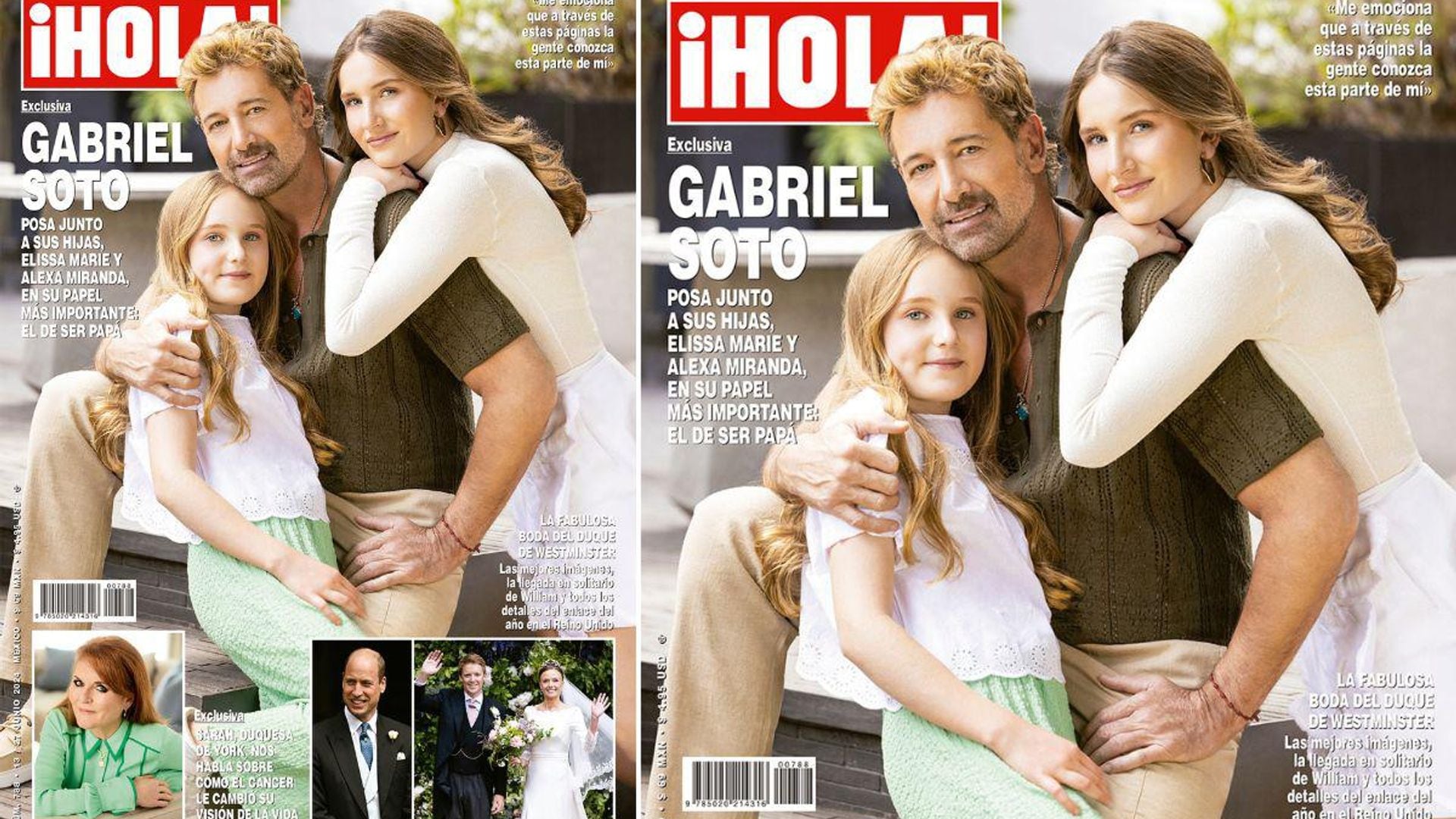 En ¡HOLA!, Gabriel Soto posa junto a sus hijas, Elissa Marie y Alexa Miranda