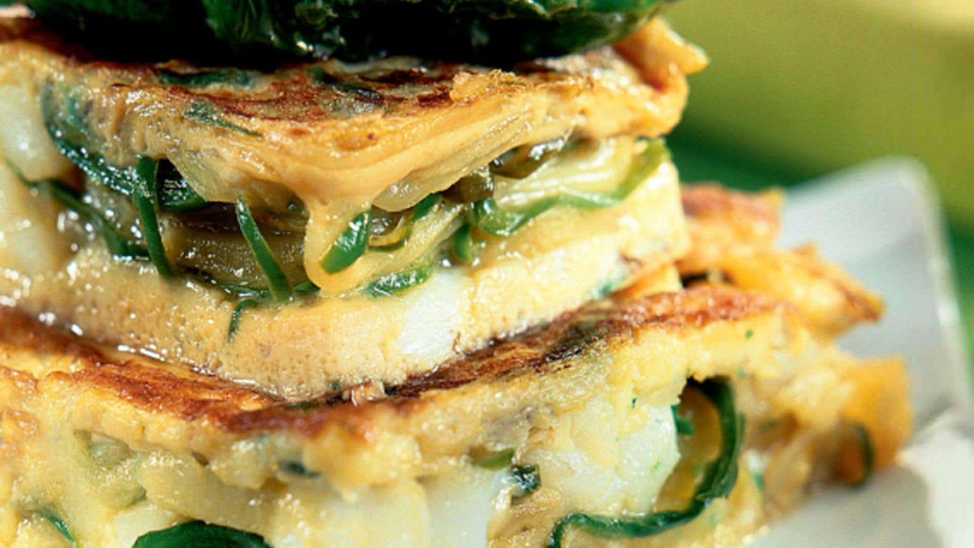 Tortilla de bacalao con pimientos de Guernica