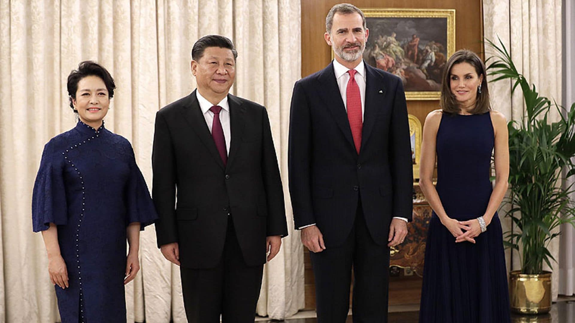 Los Reyes dan la bienvenida al presidente chino y su esposa con una cena en Zarzuela