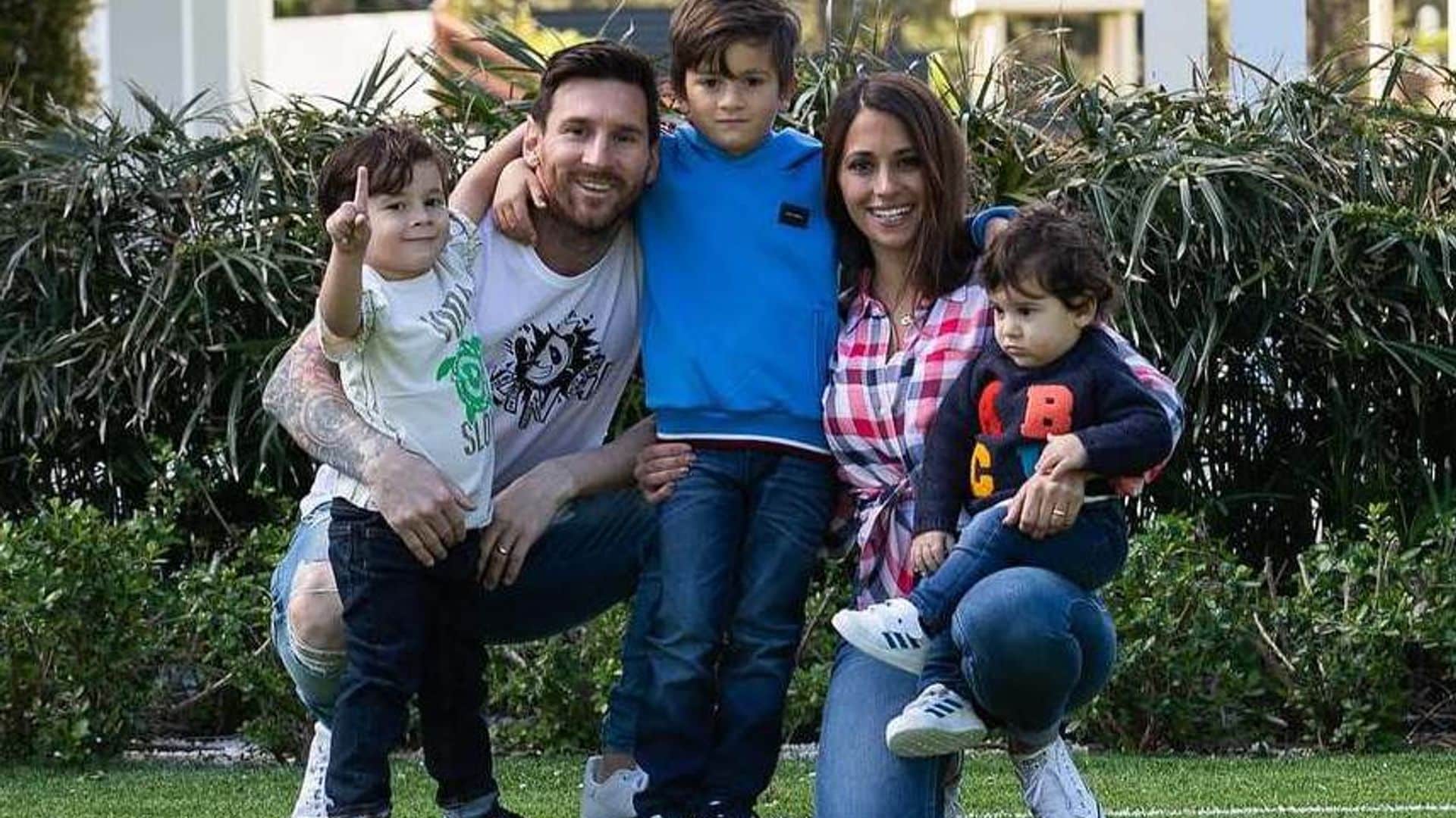 Mateo, el hijo de Leo Messi y Antonela Roccuzzo, festeja su cumpleaños imitando a su papá