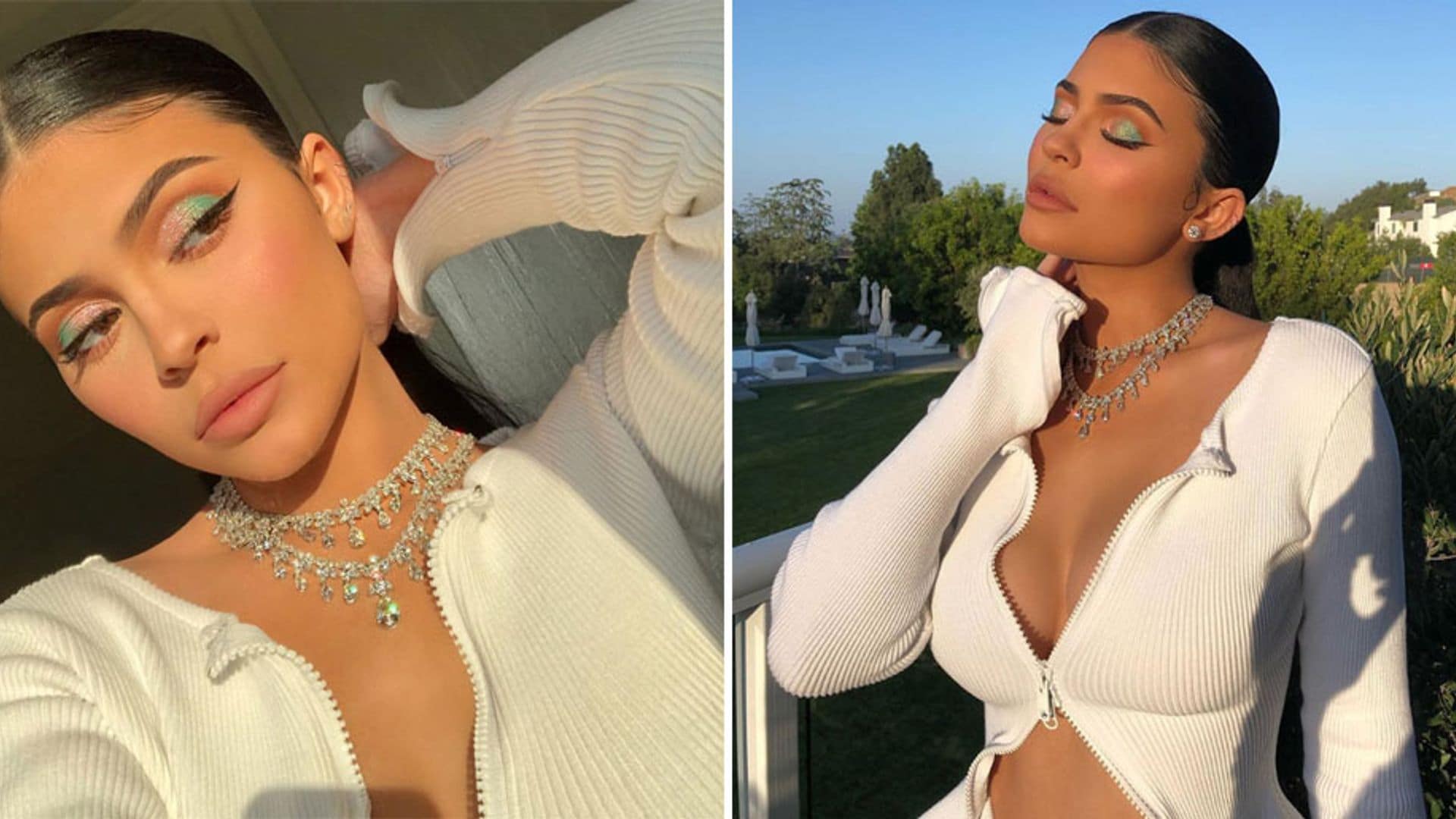 El escote y collar de diamantes con el que Kylie Jenner impactó