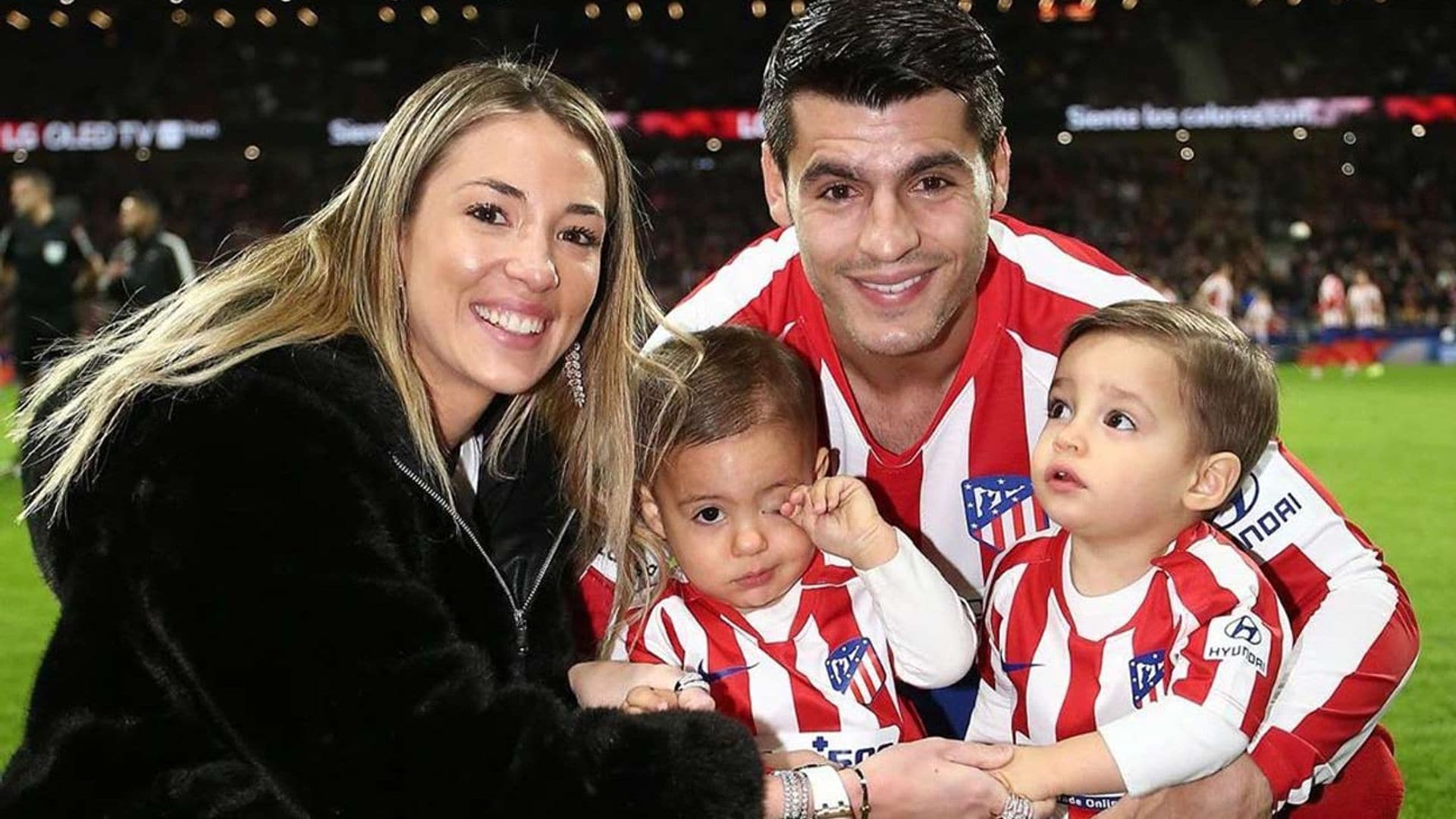 La efusividad de uno de los hijos de Alice Campello y Álvaro Morata cuando ve a su papá meter gol