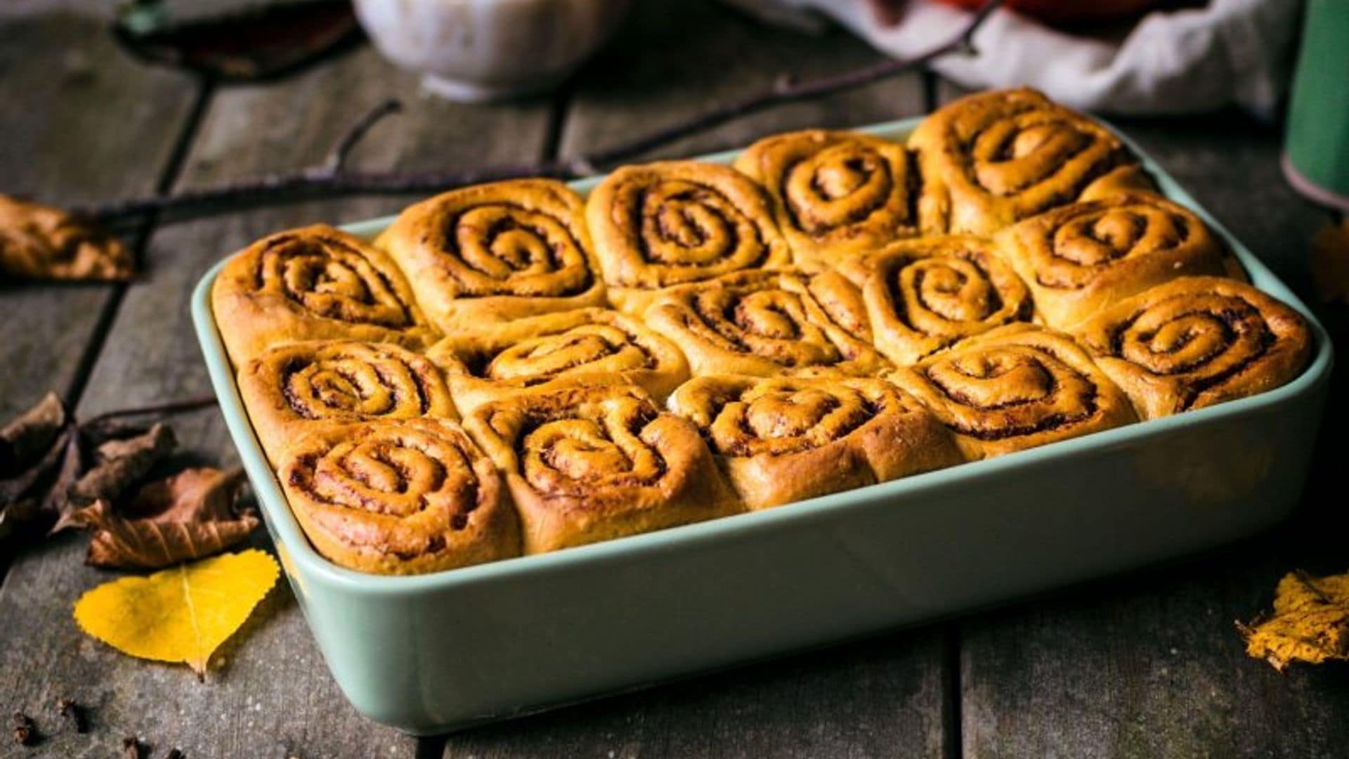 Rollos de canela con calabaza