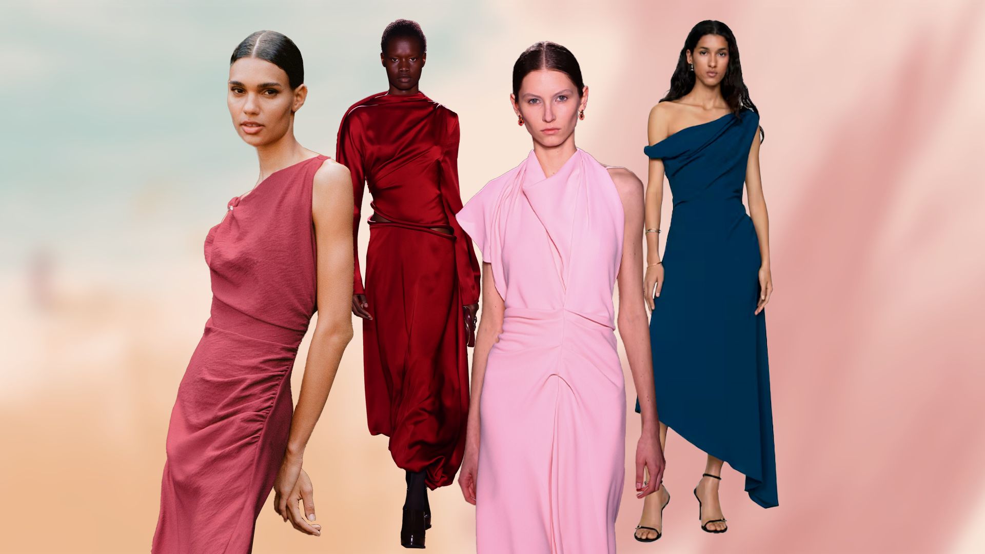 Vestidos minimalista con escote asimétrico: el look de invitada perfecta que hemos fichado en Zara, Mango... y Victoria Beckham