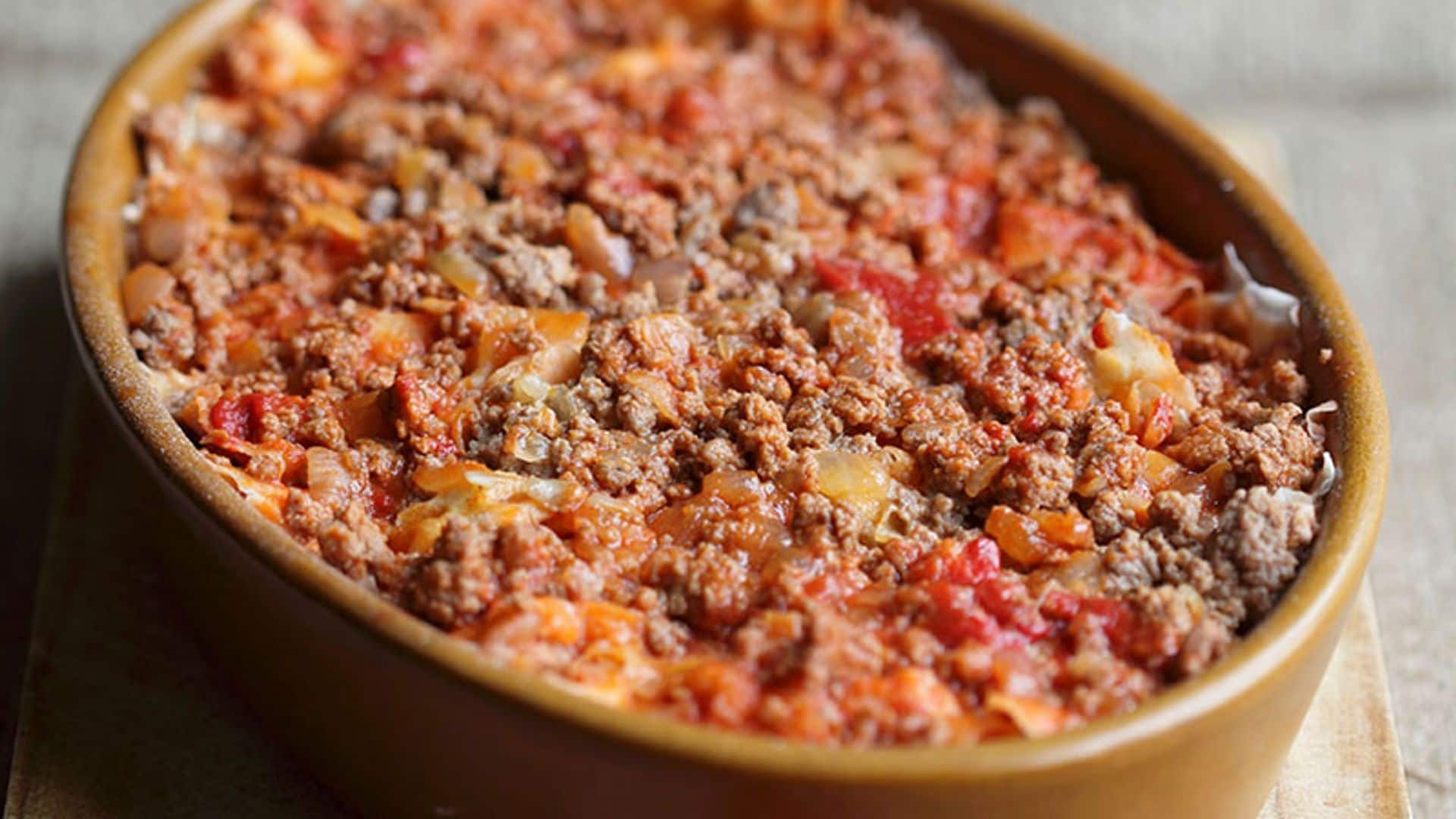 Pastel de carne de pollo y cerdo