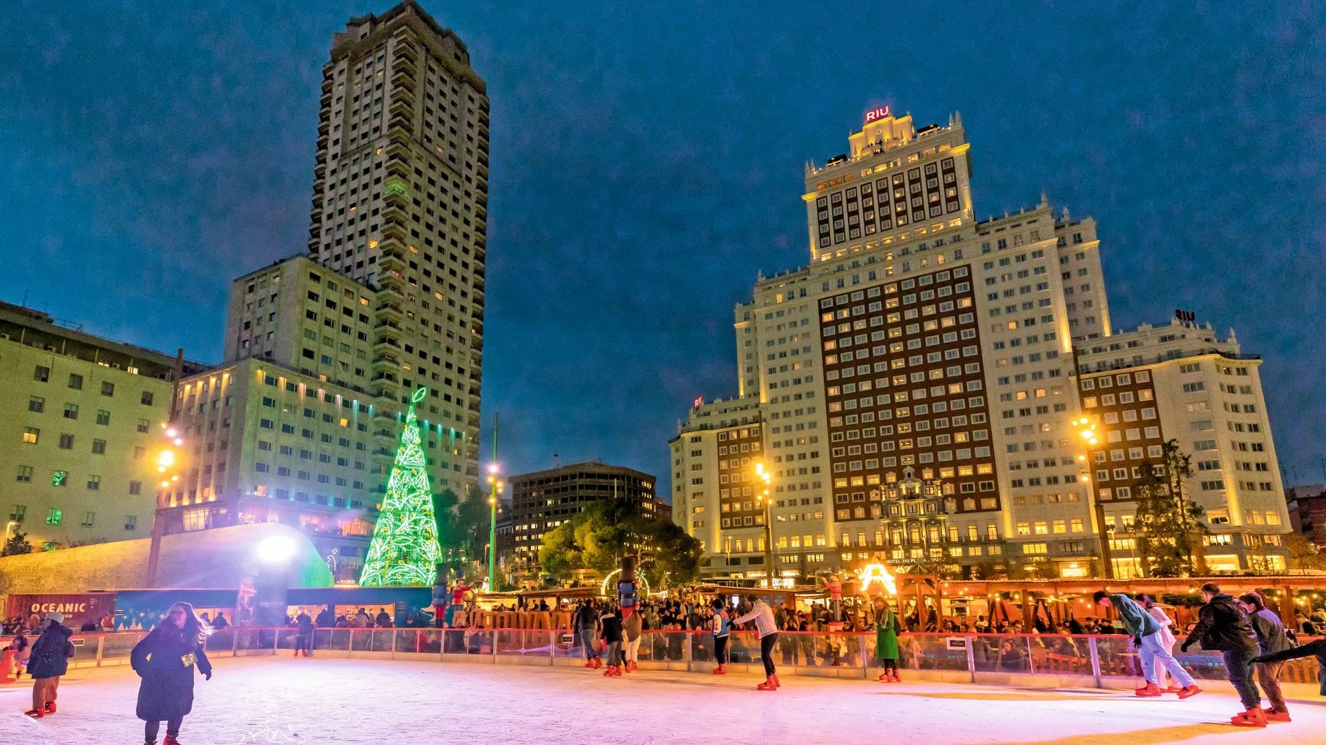 patinaje sobre hielo plaza españa