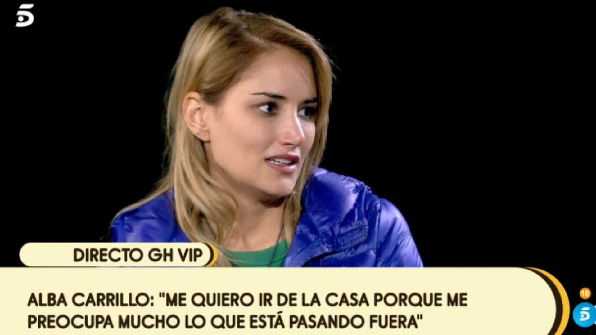 Alba Carrillo tira la toalla: 'Estoy muy mal de autoestima'