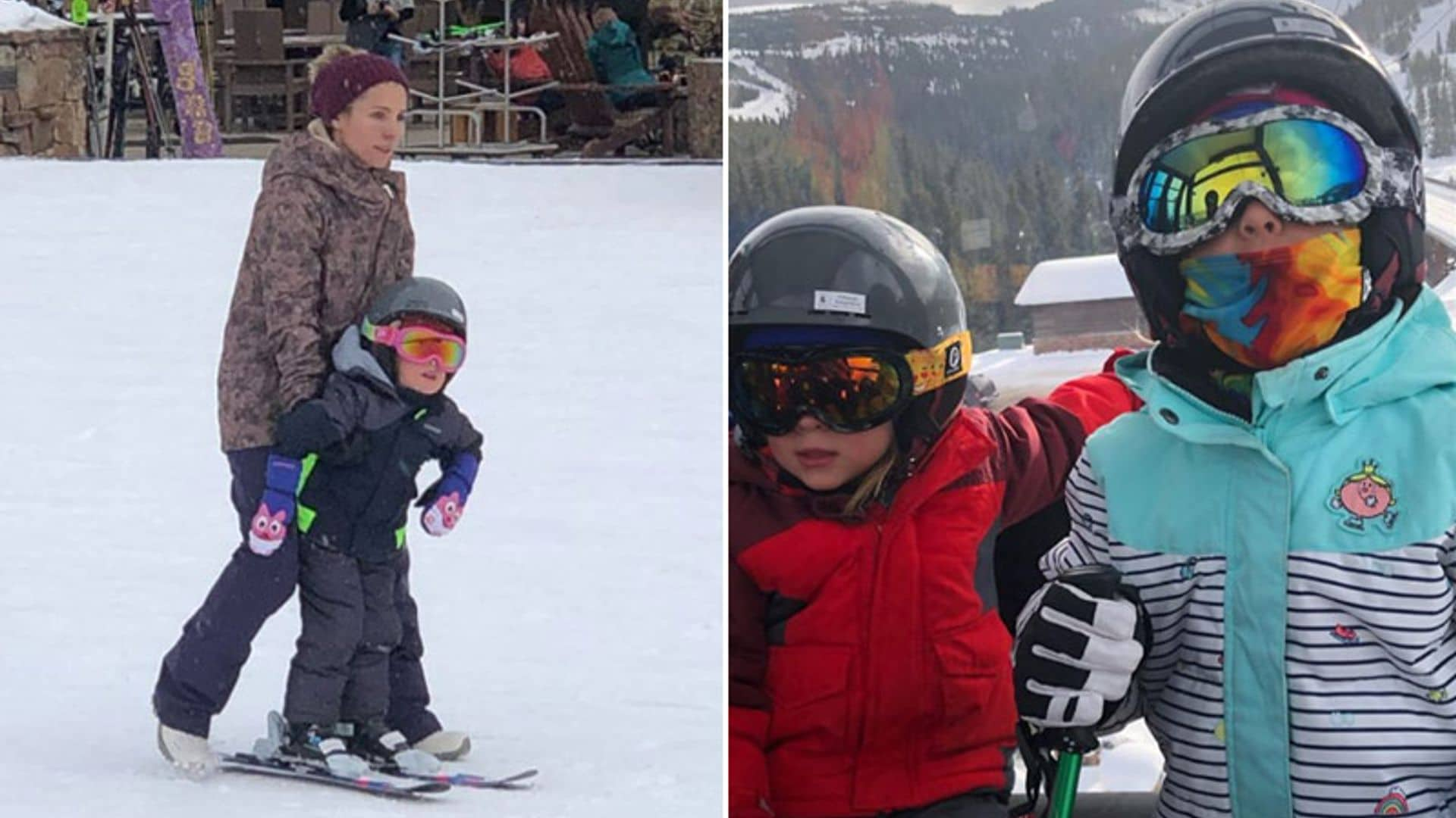 ¡Todos a la nieve! Elsa Pataky y sus hijos se divierten esquiando