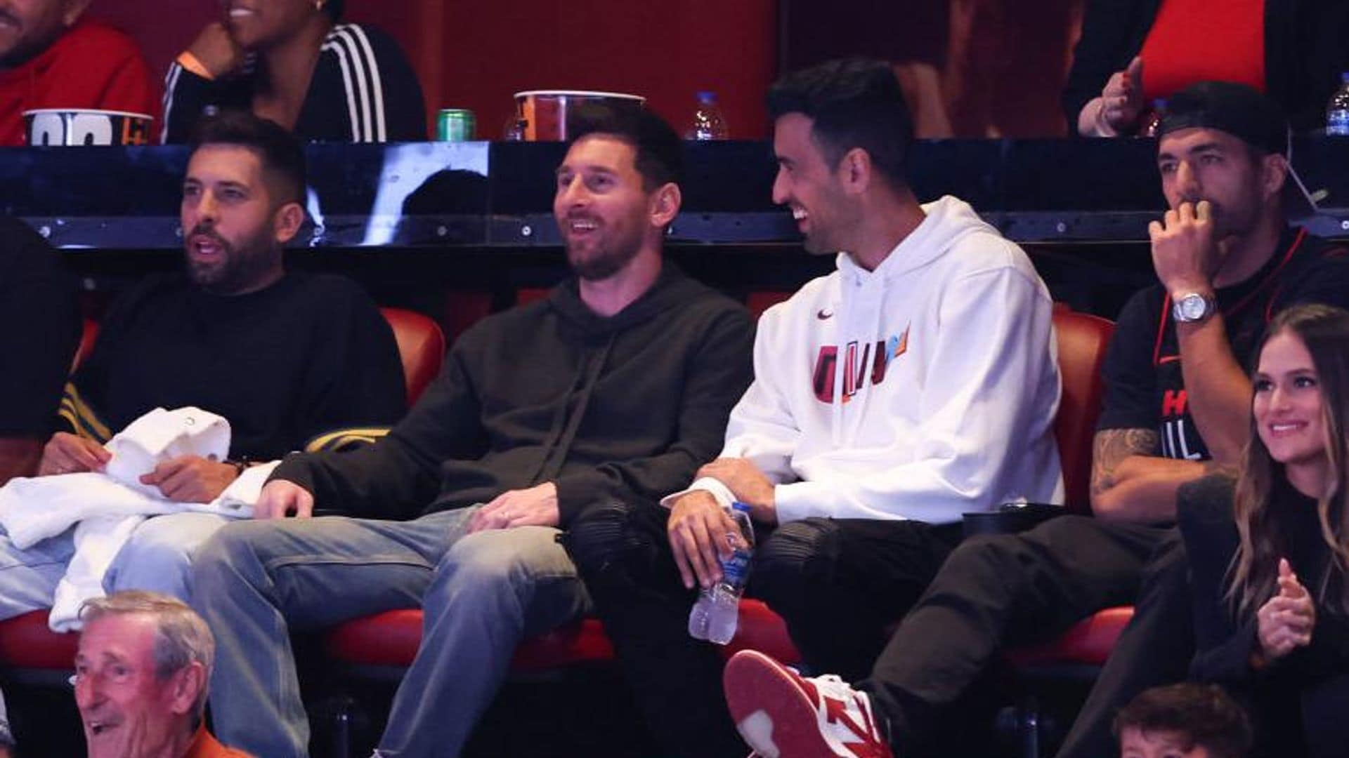 Lionel Messi, Sergio Busquets, Luis Suárez y Jordi Alba: Noche de playoffs entre amigos y familia