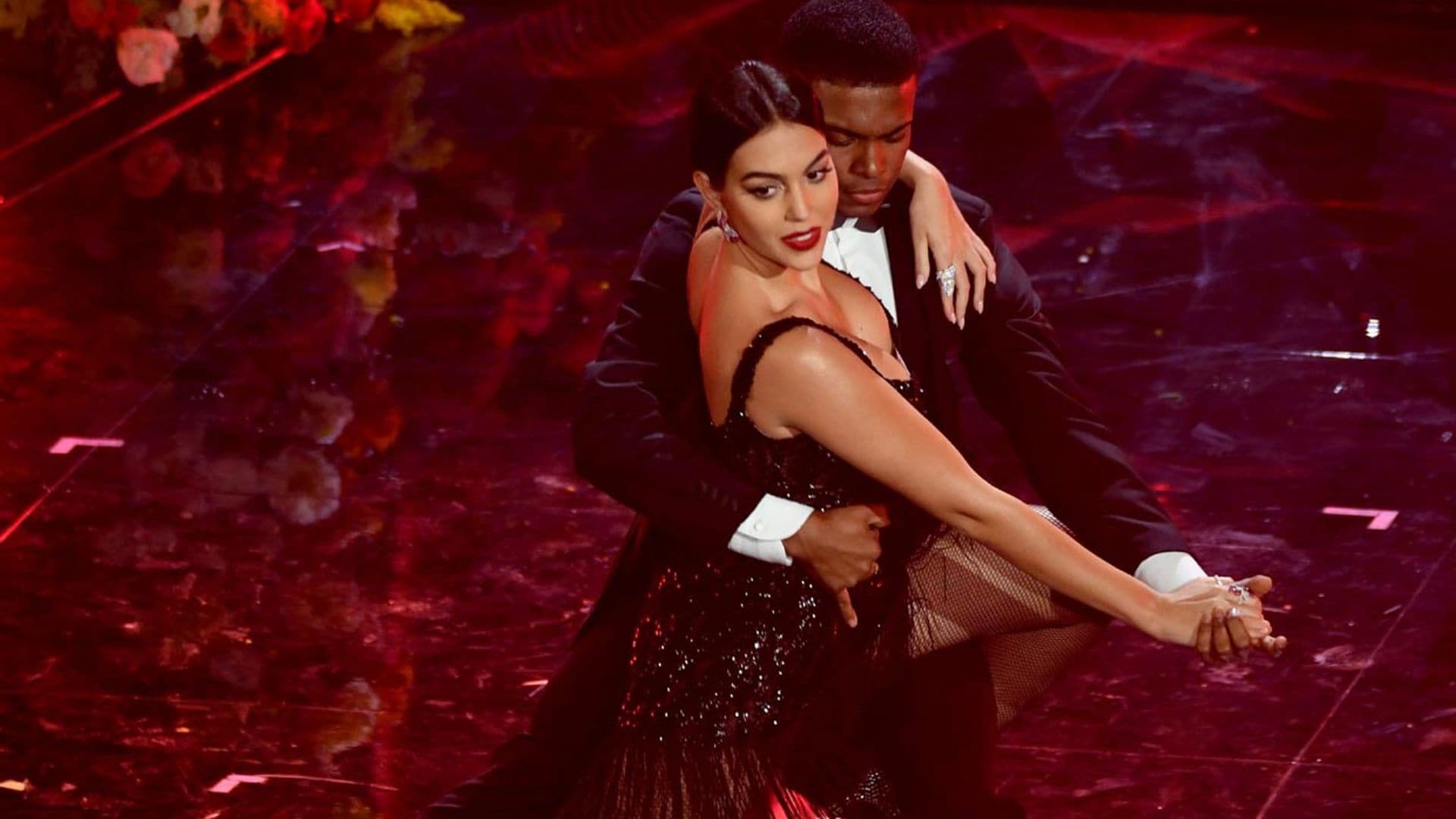 ¡Pura sensualidad! Georgina Rodríguez se marca 'el primer tango' de su vida en el Festival de San Remo