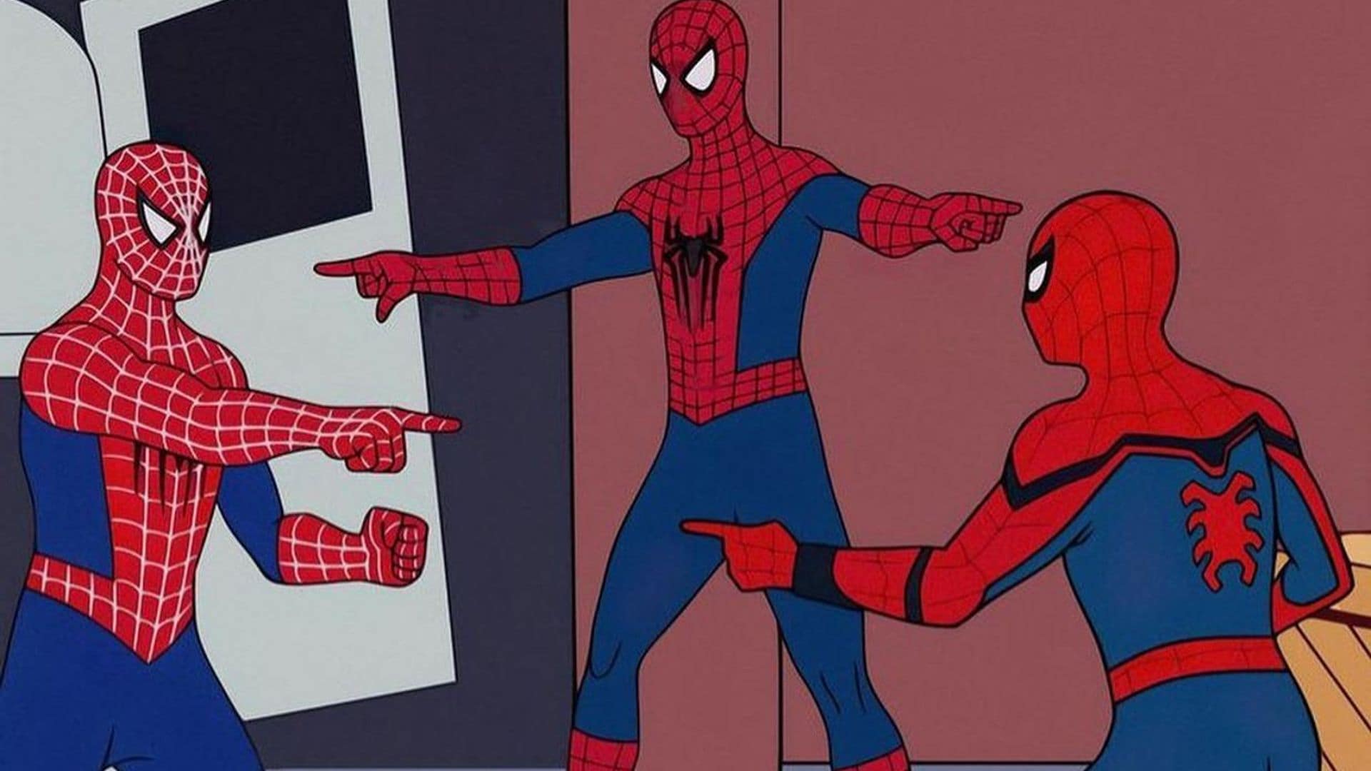 Tom Holland, Tobey Maguire y Andrew Garfield recrean el icónico meme de Spider-Man