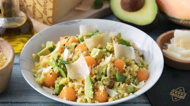 cuscus melon aguacate grana padano