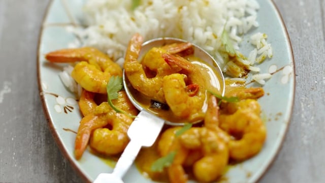 arroz gambas curry