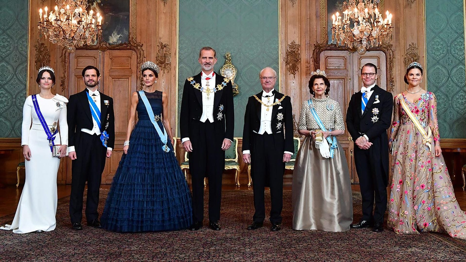 Los Reyes de Suecia ofrecen a los de España una fastuosa cena de gala