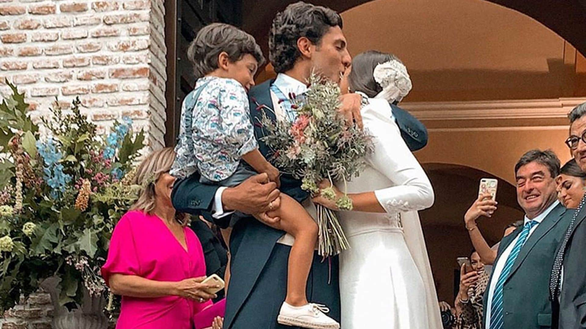 De inspiración renacentista y velo XL: el vestido de novia de María García de Jaime, al detalle