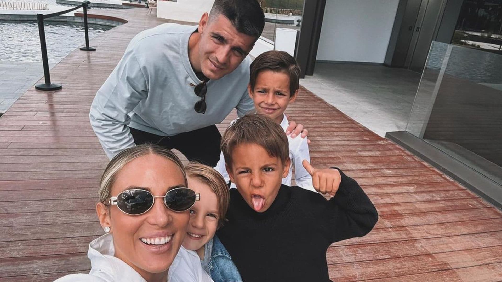 El efusivo abrazo de Álvaro Morata con sus hijos tras la mudanza de Alice Campello a Milán