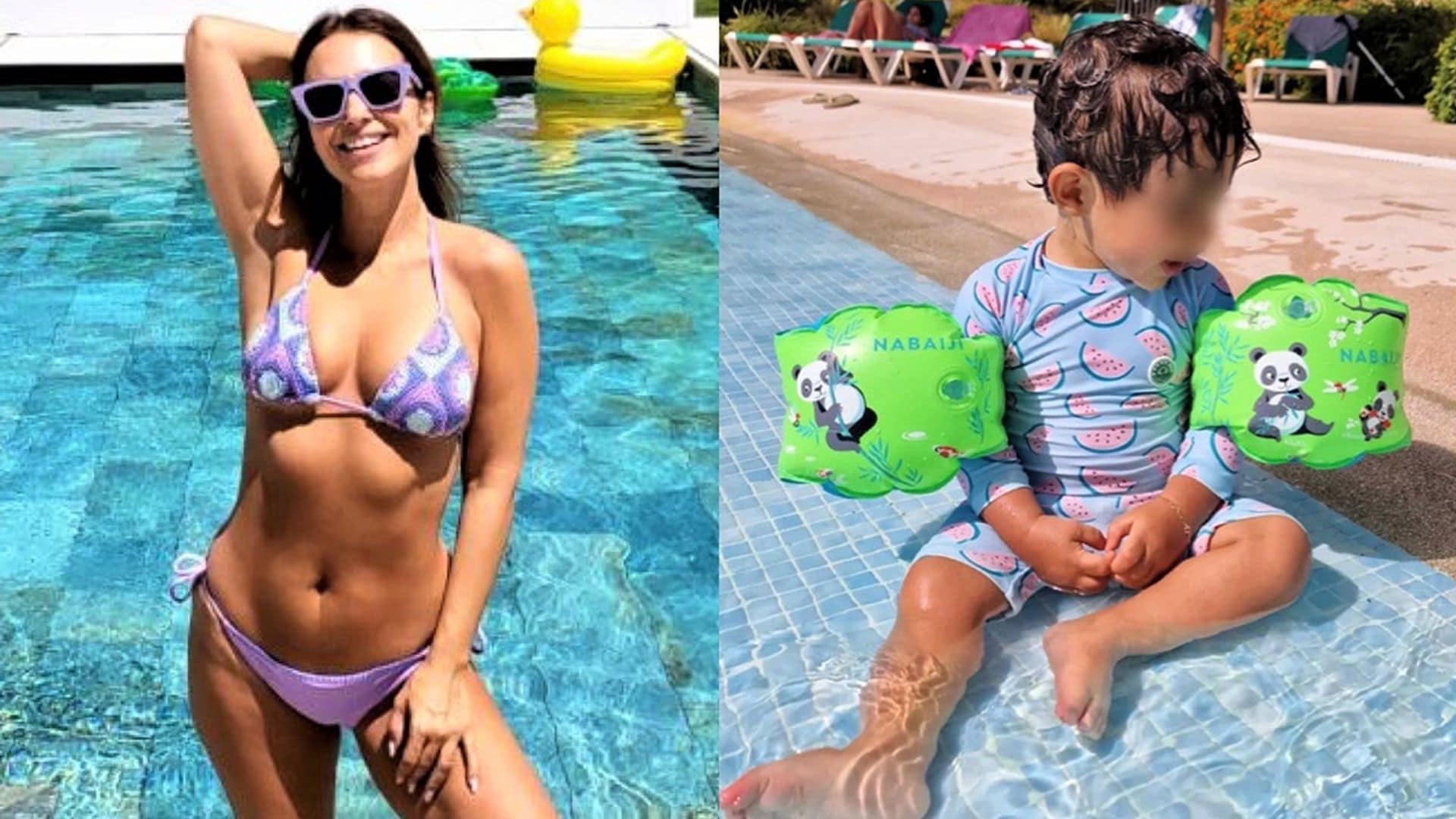 Las divertidas vacaciones de Paula Echevarría en familia con el terremoto Miguel Jr. siendo el 'rey de la piscina'