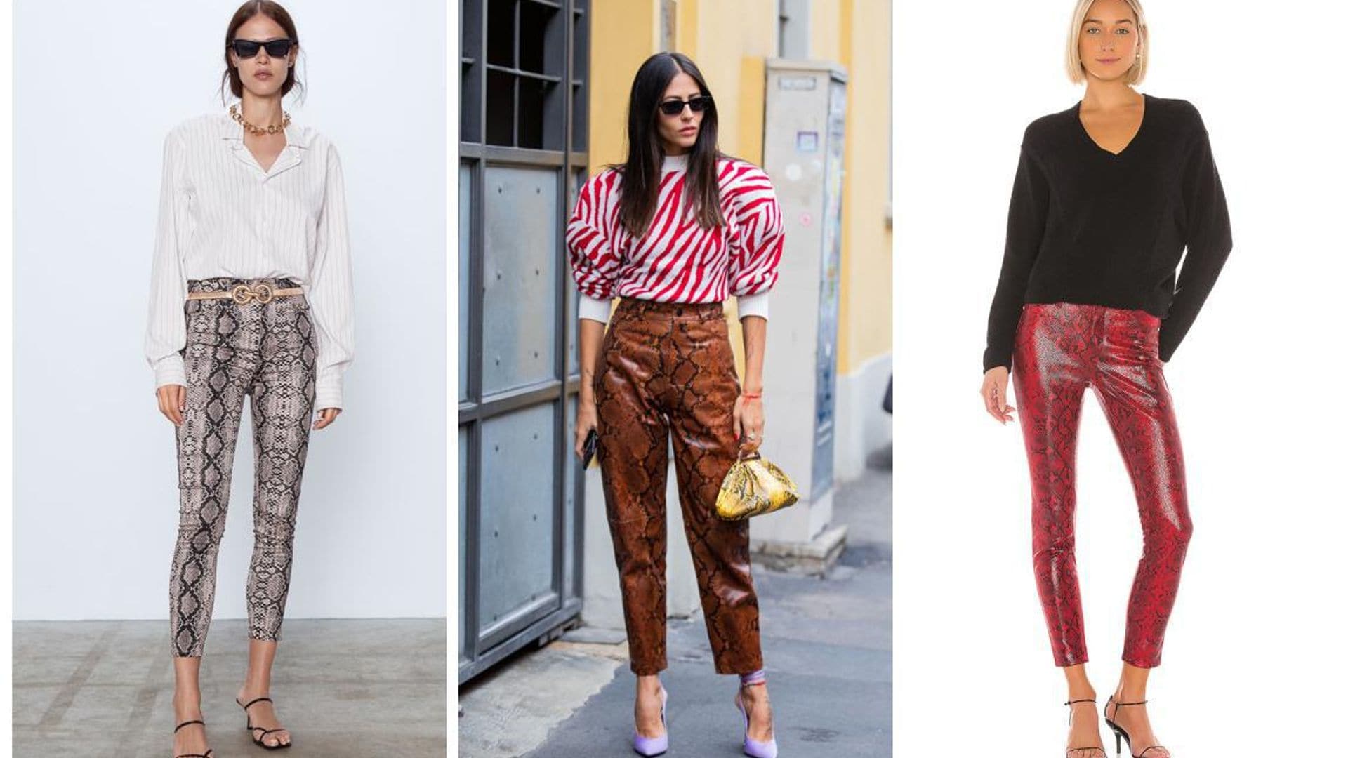 ¡Fiebre por el pitón! 8 pantalones para llevar la tendencia más ‘wild’