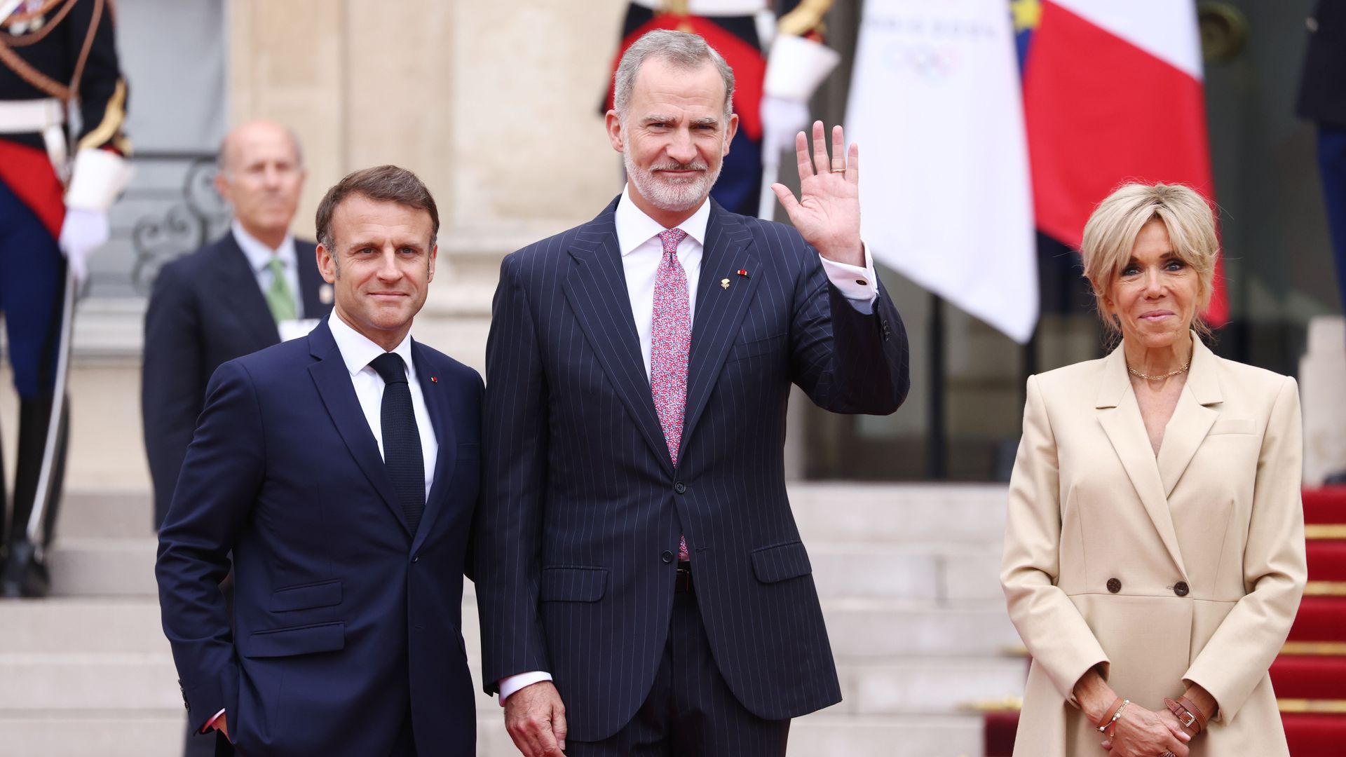 El rey Felipe, sin doña Letizia, asiste a la recepción ofrecida con motivo de los Juegos Olímpicos de París a los líderes mundiales