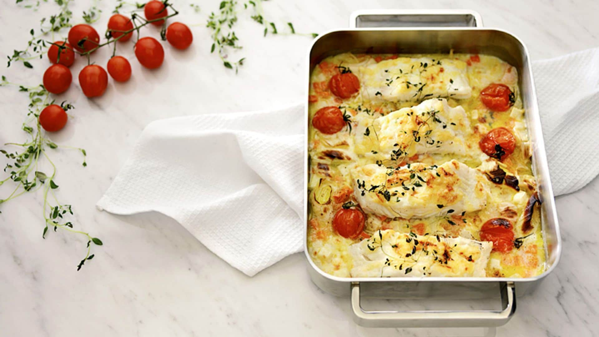 Bacalao al horno con salsa de limón