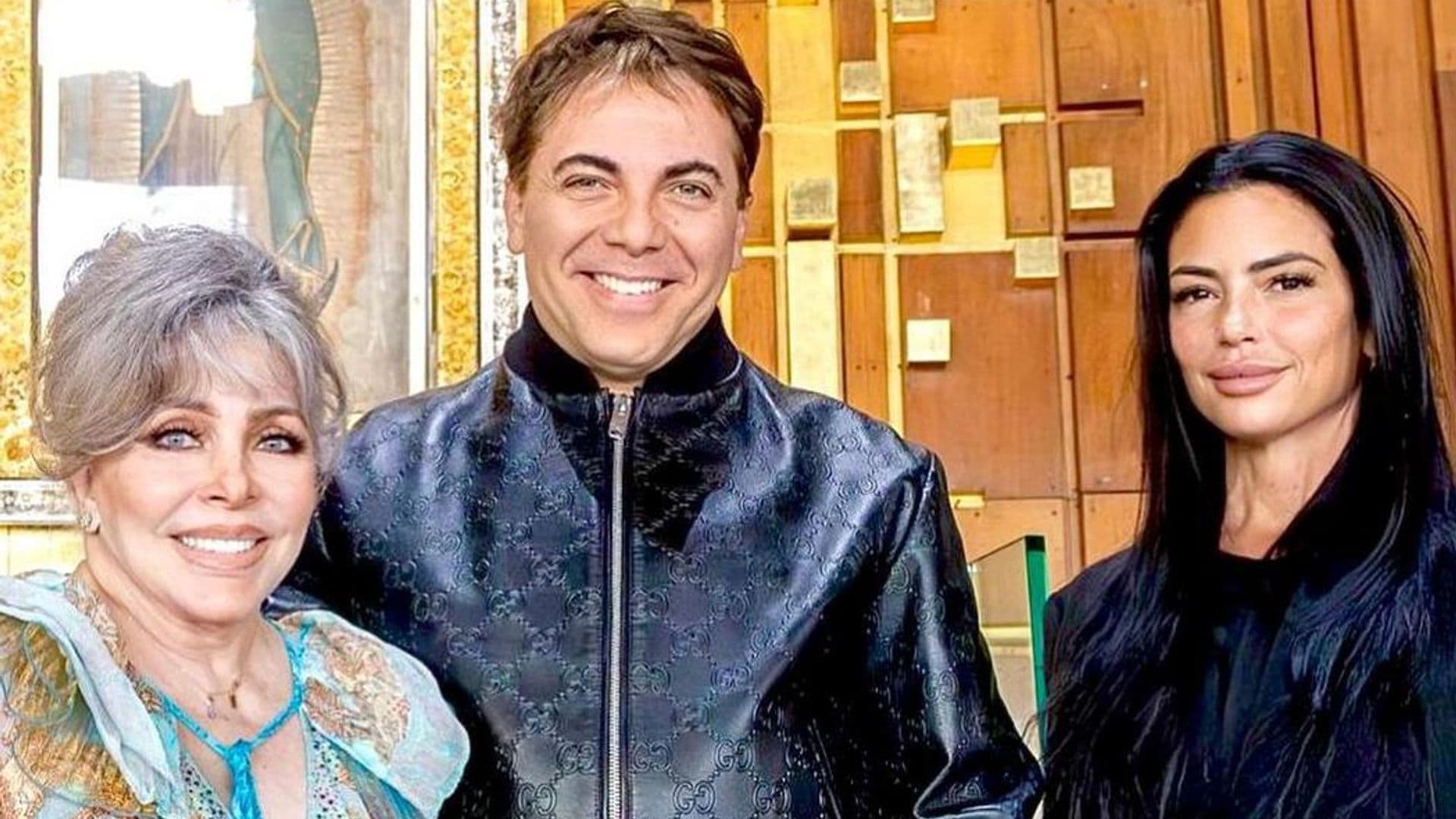 A su paso por México, Cristian Castro y su novia visitan la Basílica de Guadalupe con Verónica Castro