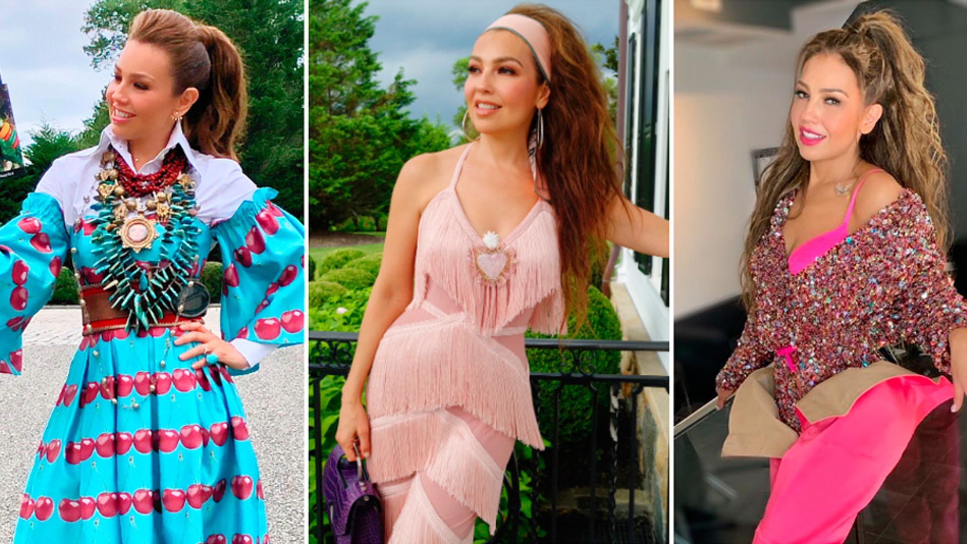 Thalía y sus looks más divertidos, ¿te atreverías probar su estilo?