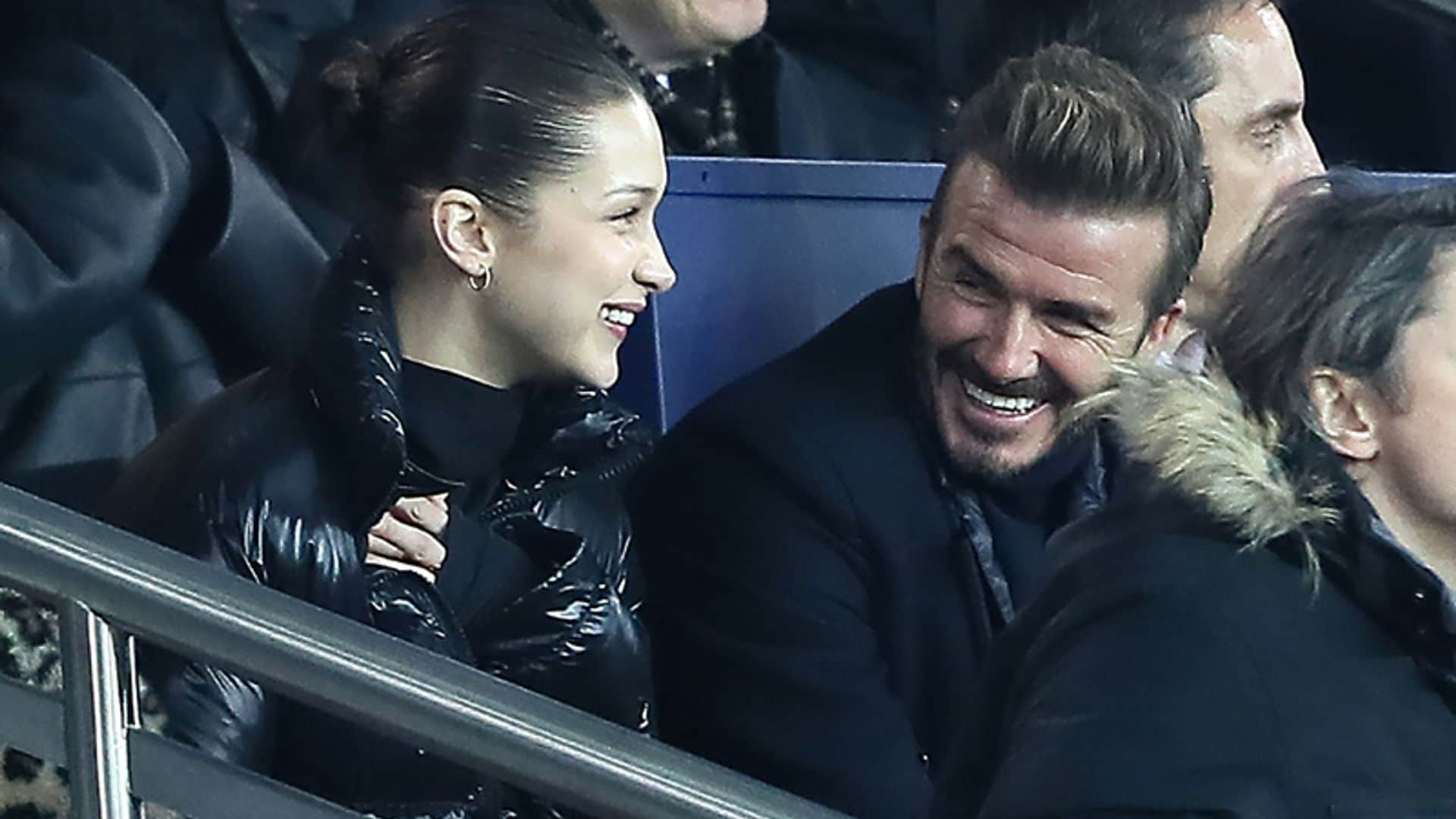 David Beckham, encantado con su compañera de palco... ¡y no es para menos!