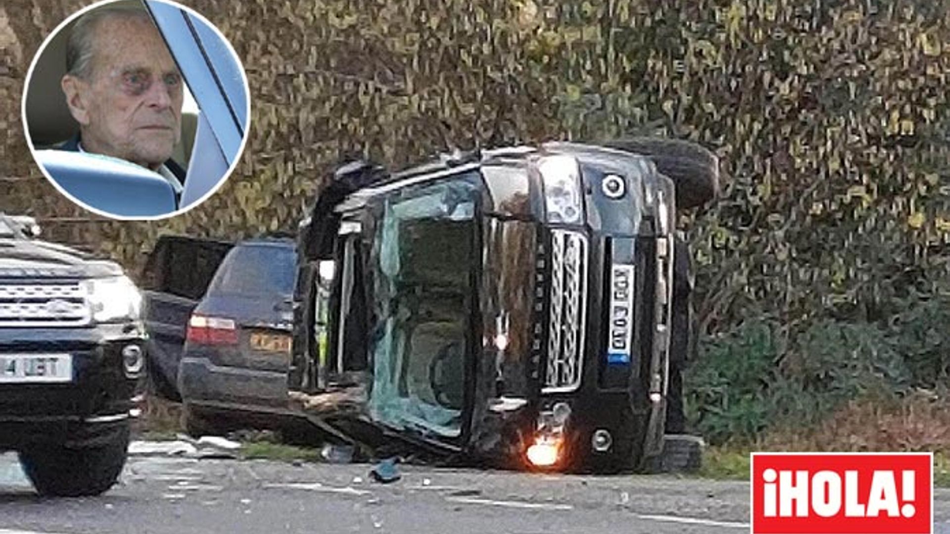 El Duque de Edimburgo, de 97 años, salió ileso y por su propio pie de este impactante accidente