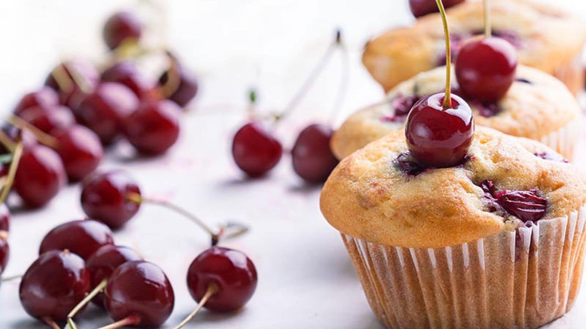 Muffins de coco y cereza