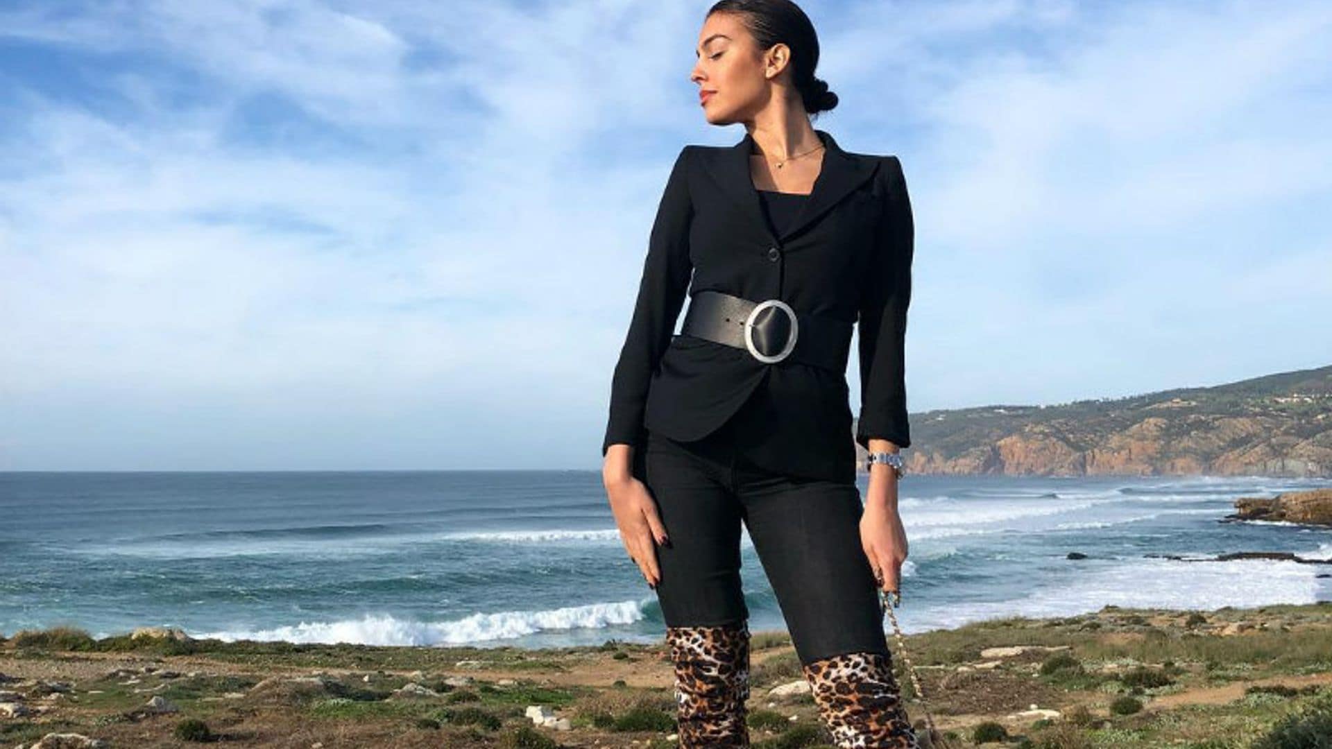 Georgina Rodríguez y su look más 'salvaje' en su visita a Portugal