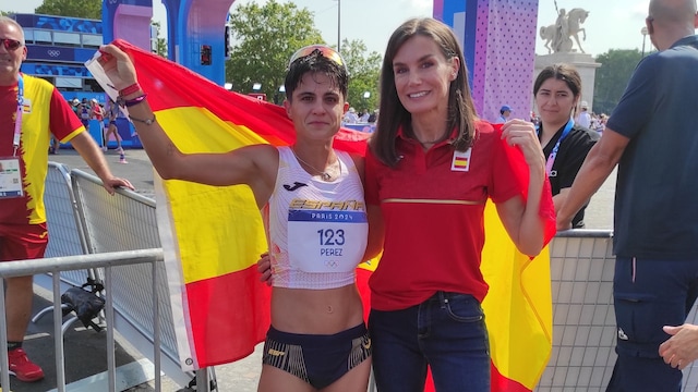 La Reina ha asistido a la competición de atletismo de 20 km marcha femenino en los Juegos Olímpicos 