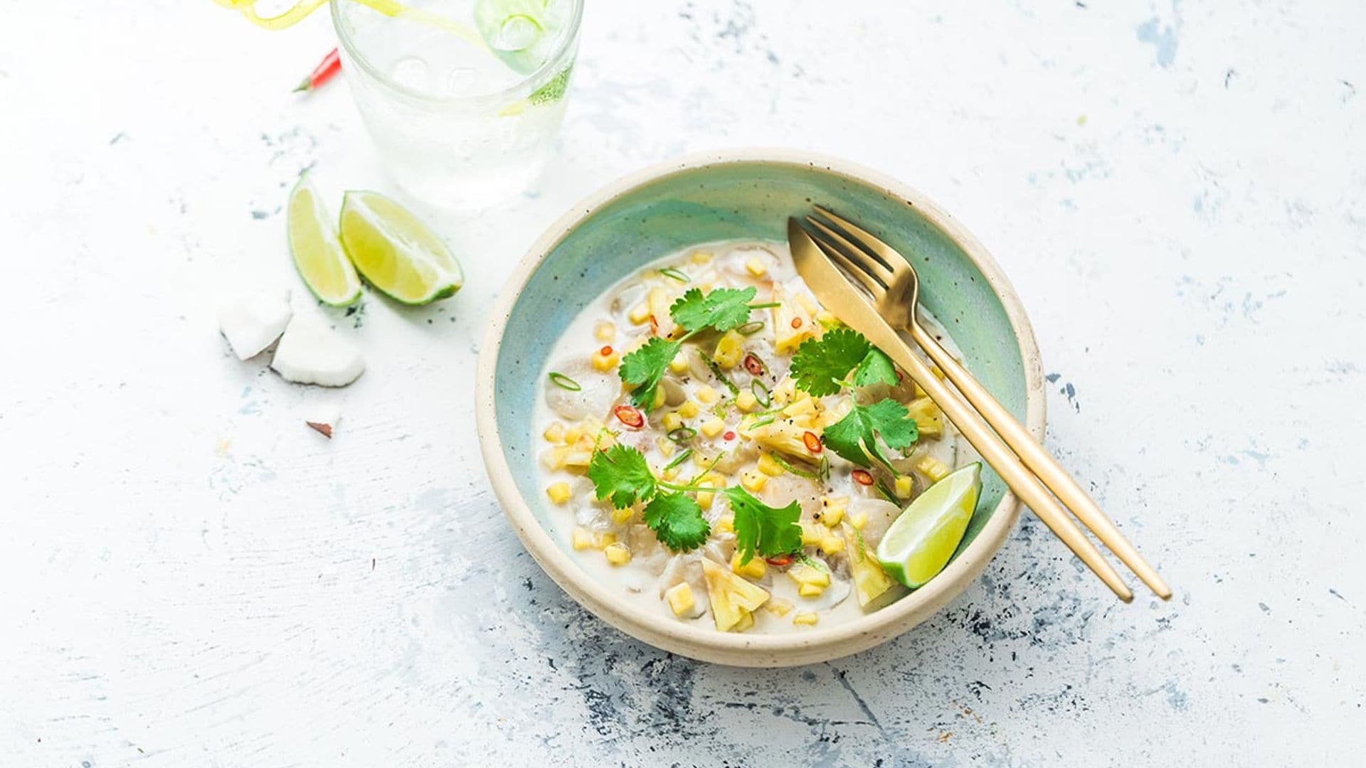 Ceviche de dorada con piña