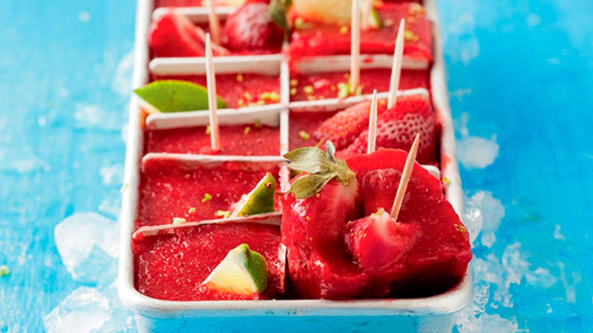 recetas polos hielo frutas fresas