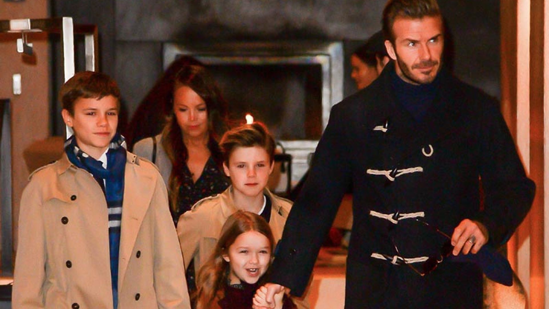 Los Beckham desembarcan en Nueva York entre pizzas y desfiles de moda