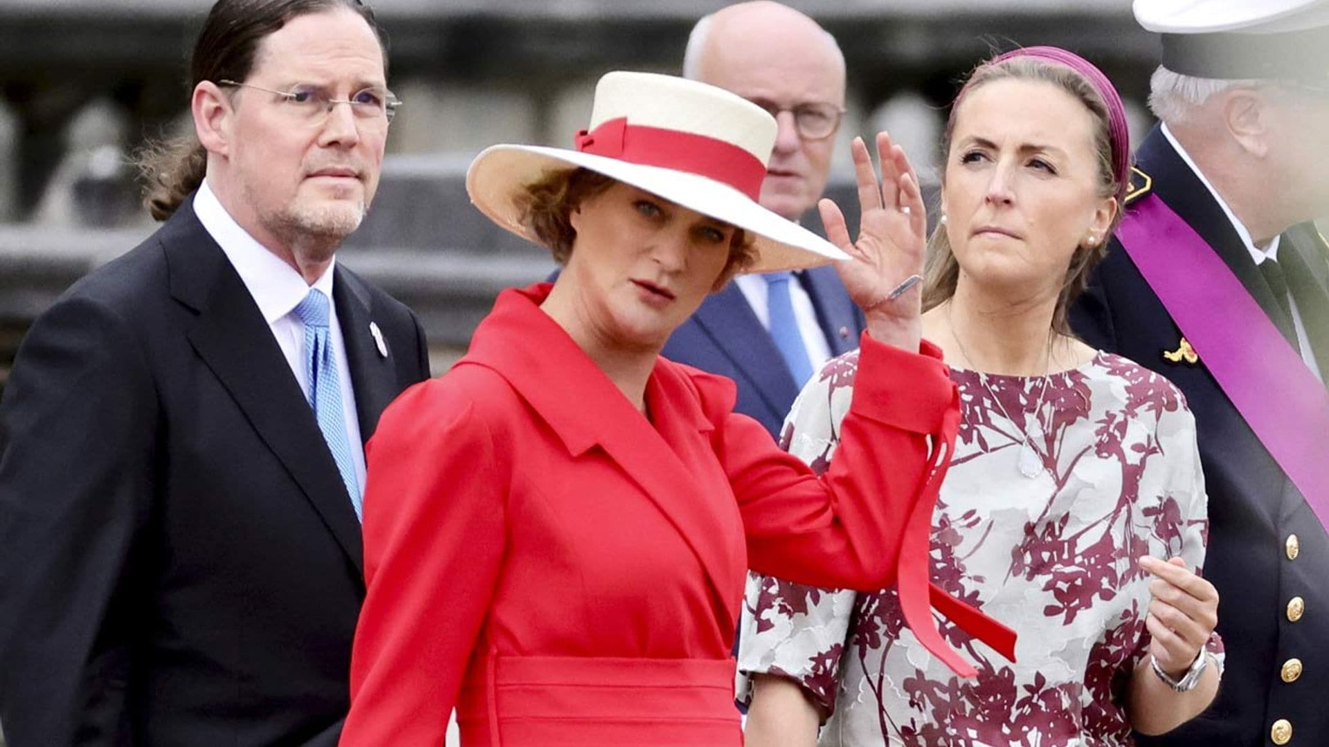 Delphine de Bélgica, de nuevo junto a la familia real en la Fiesta Nacional, se consolida como princesa