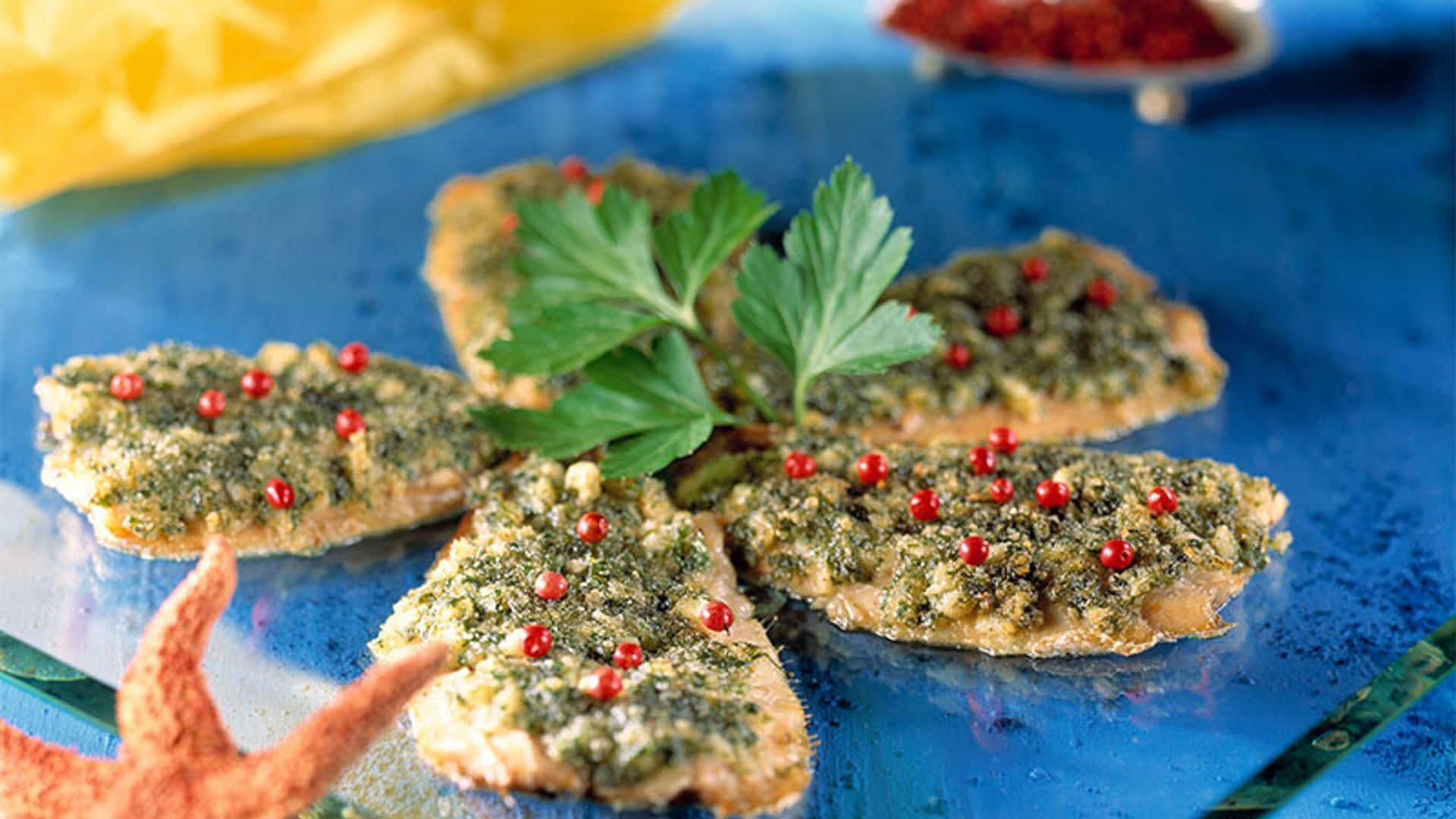 Sardinas al horno con costra de ajo y perejil