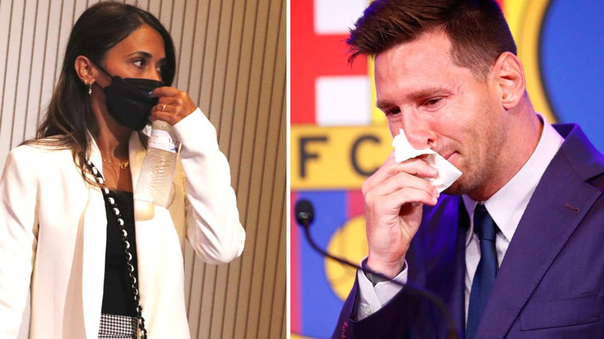 Messi, arropado por su mujer Antonela y sus tres hijos en su adiós al Barça entre lágrimas