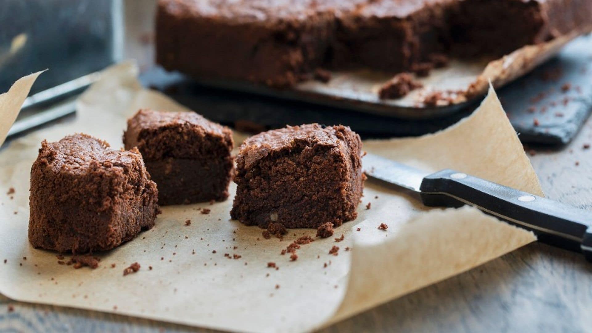 'Brownie' de chocolate y harina de malta