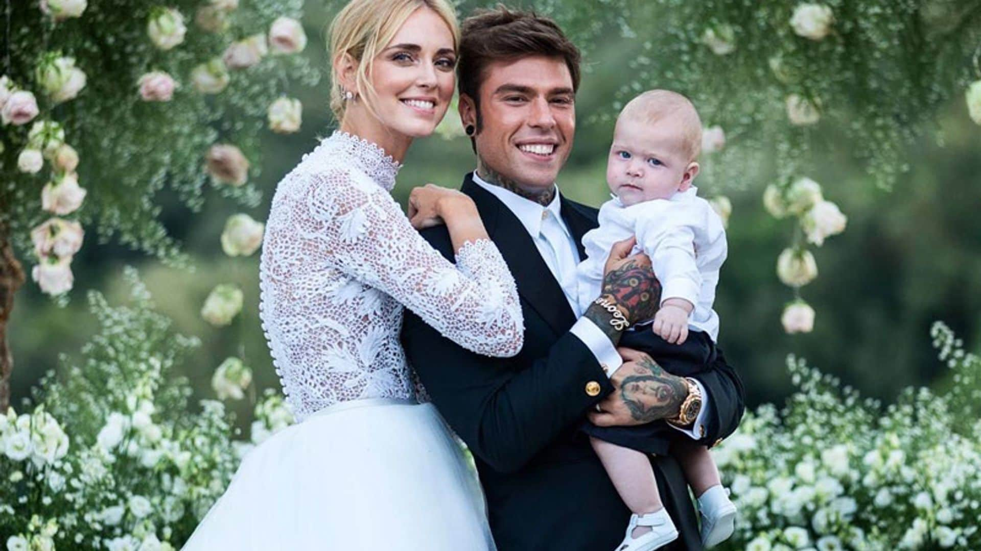 Leo, el hijo de Chiara Ferragni y Fedez, el invitado estrella en la boda de sus padres