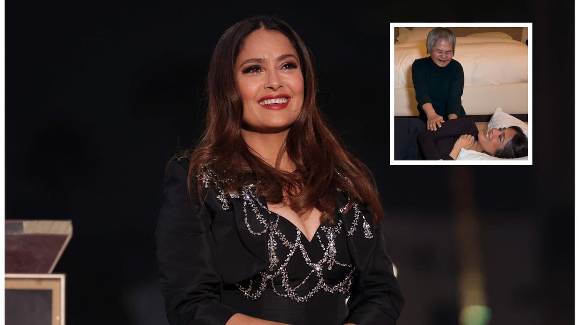 Salma Hayek provoca carcajadas en un divertido video junto a su masajista