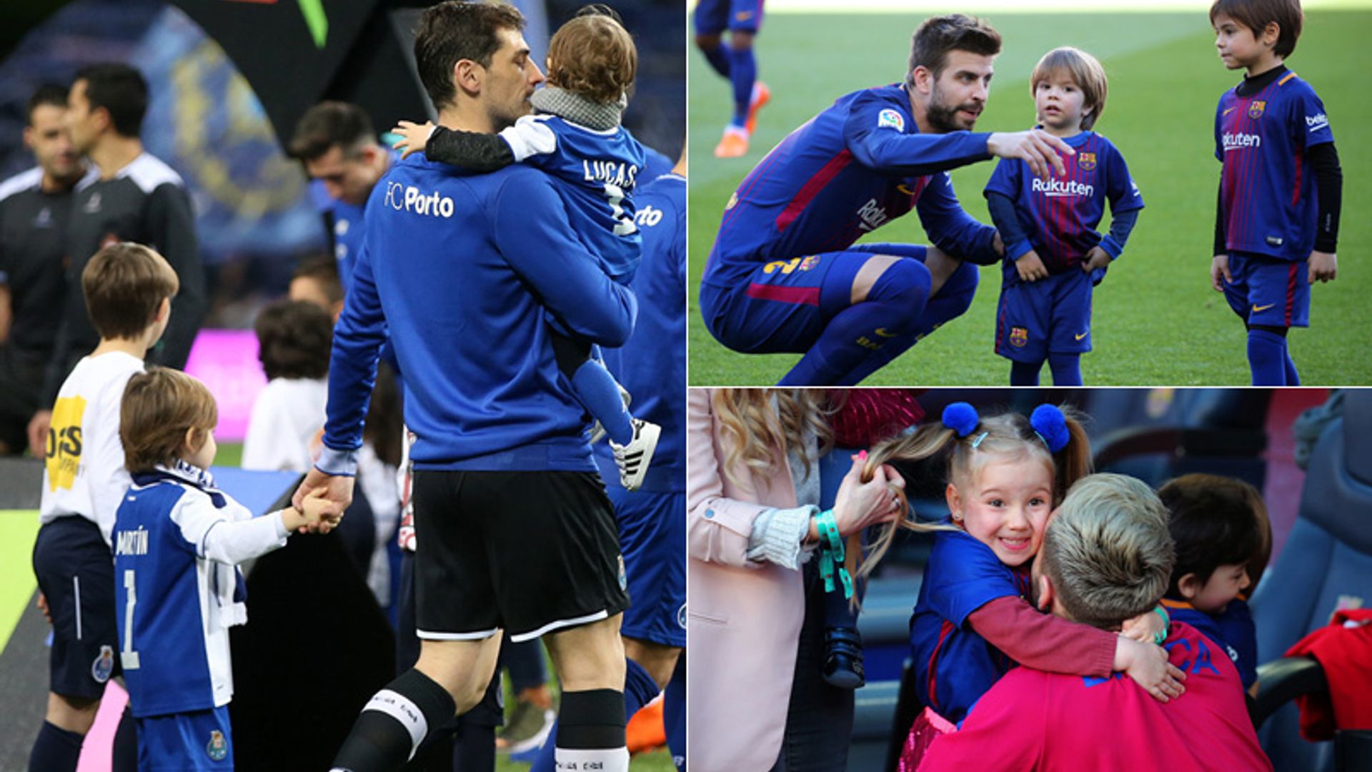 Casillas, Piqué, Rakitic... ¡saltan al campo con sus hijos!