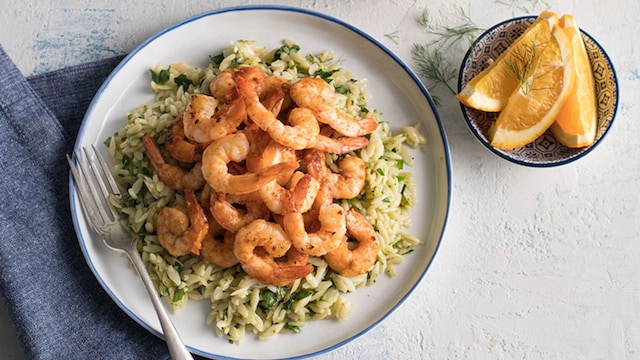 gambas orzo