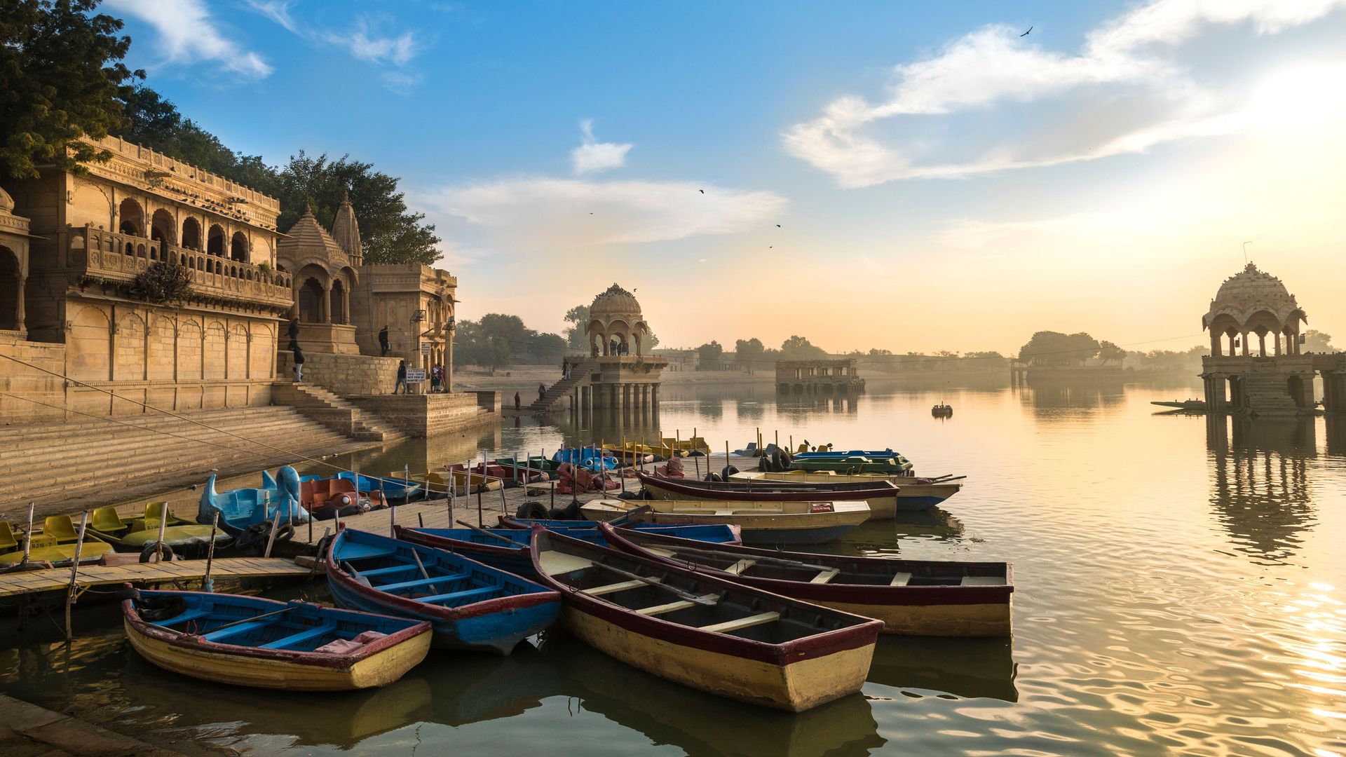 Sunrise at Gadisar Lake in Jaisalmer, Rajasthan, India